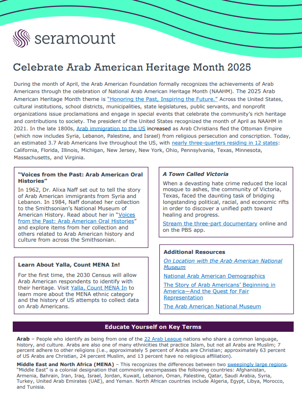 Celebrate Arab American Heritage Month