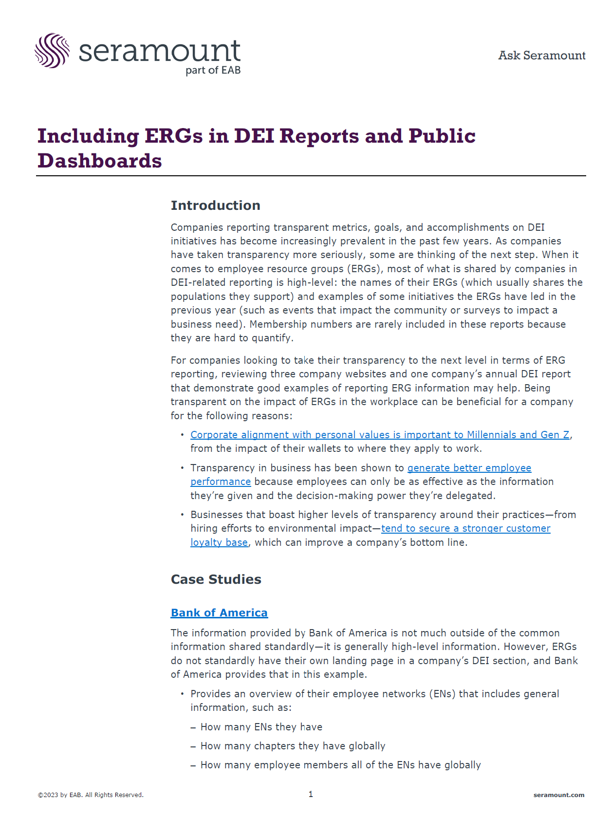 Including ERGs in DEI Reports and Public Dashboards