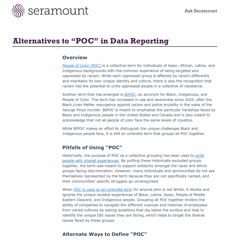 Alternatives to “POC” in Data Reporting